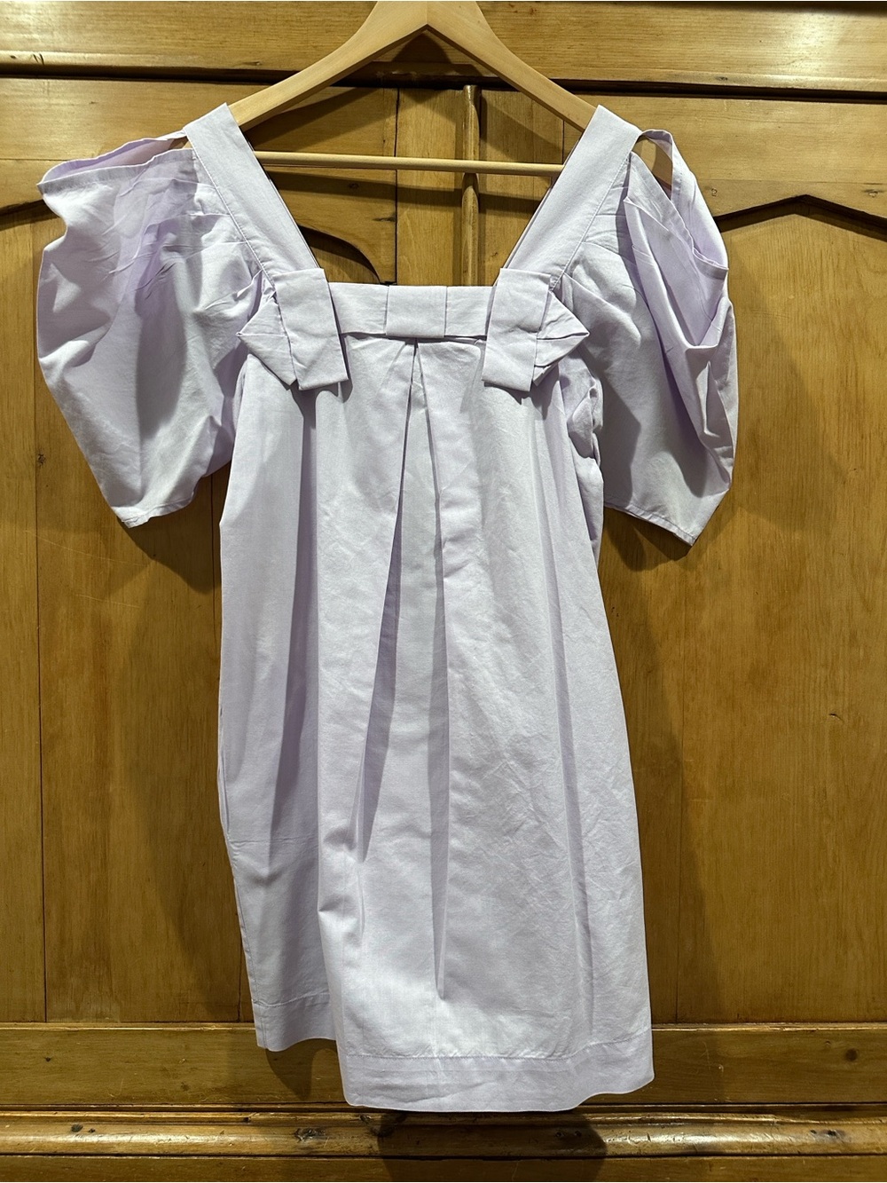 See By Chloe Lilac Puff-Sleeve Square-Neck Dress